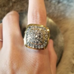 SS Gold and Silver Superstar Heart Ring Size 8.5